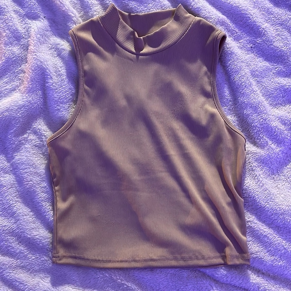 mock turtleneck crop top